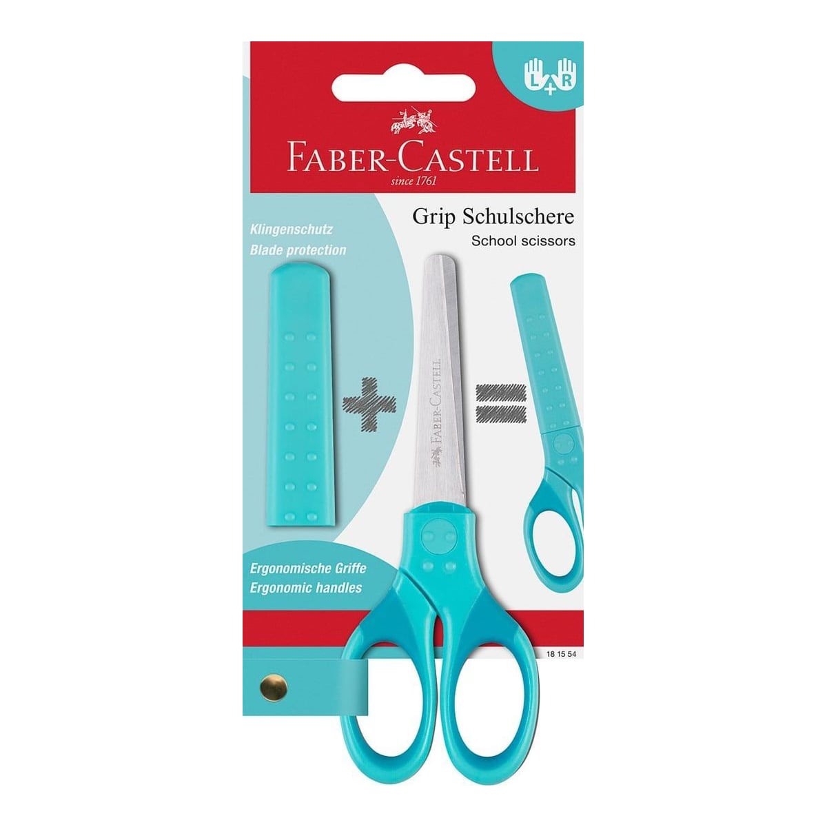 Foarfeca Scolara Cu Protectie Grip Turcoaz Faber-castell