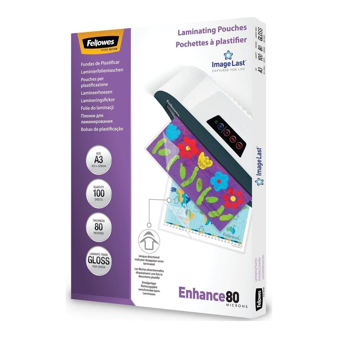 Folie A3 80 Microni 100/Top Fellowes