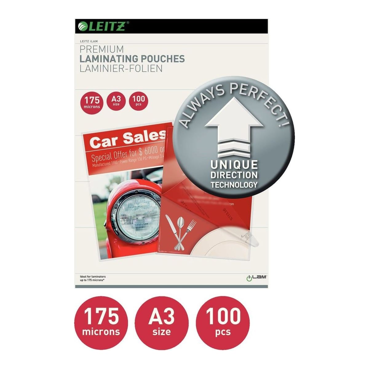 Folie A3 175 Microni 100/Top Udt Leitz