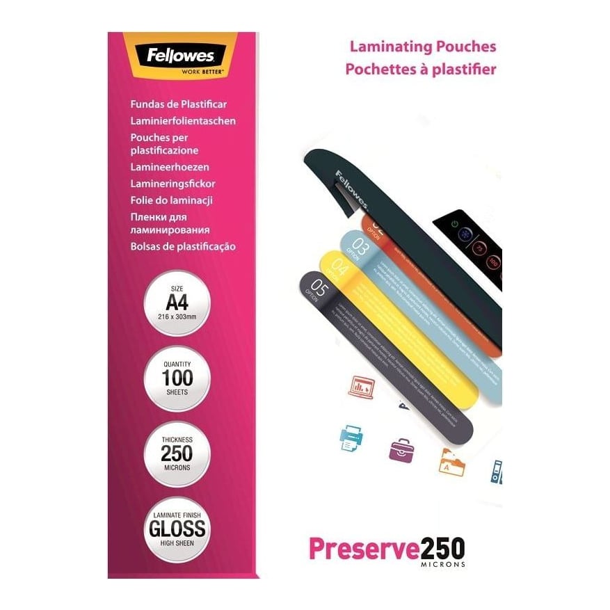 Folie A4 250 Microni 100/Top Fellowes