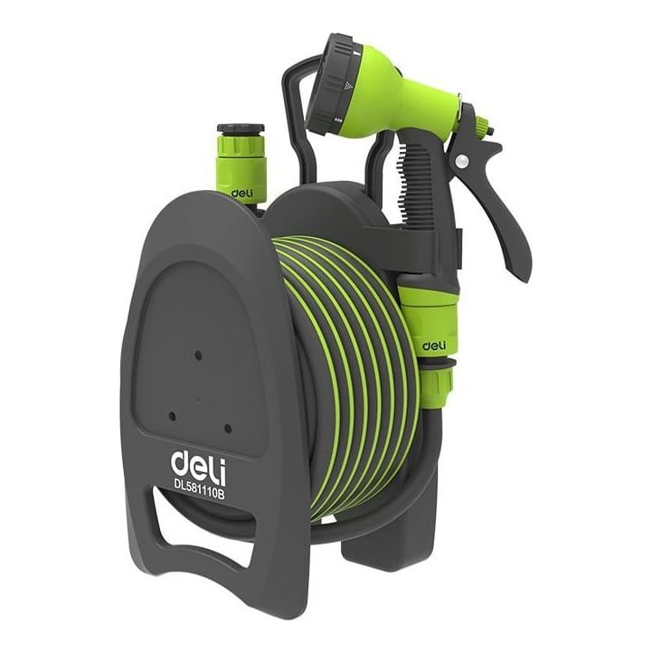 Furtun Pentru Gradina Cu Suport Si Accesorii 10M Deli