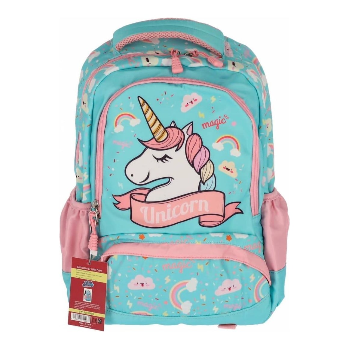 Ghiozdan Clasa 0 Unicorn Bleu Pal 3 Fermoare Pigna