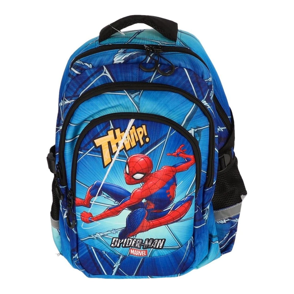 Ghiozdan Cl I-iv Spiderman Albastru 3 Fermoare Pigna
