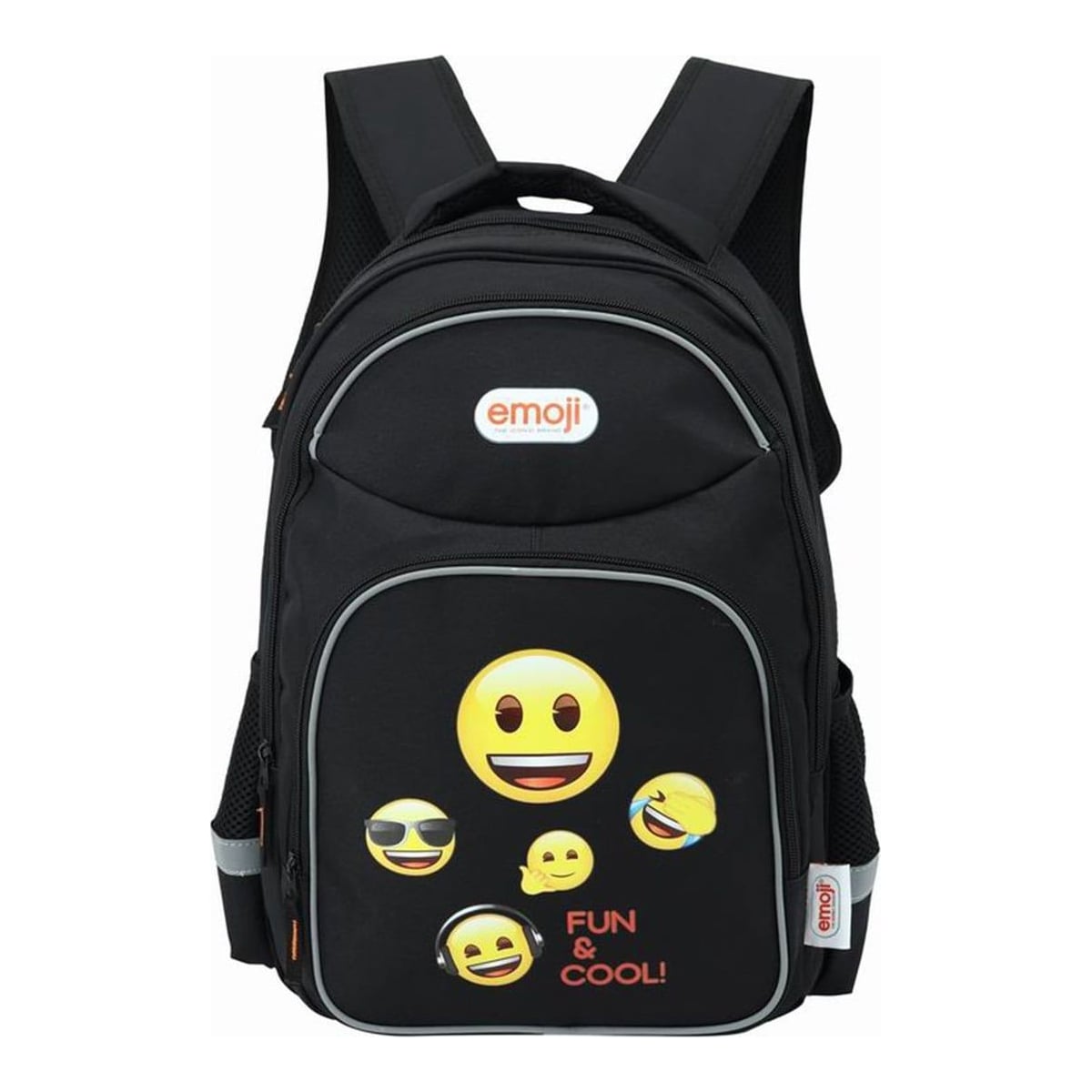 Ghiozdan Gimnaziu Emoji Clasic Negru 3 Fermoare Pigna