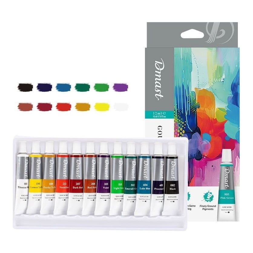 Guase 12 Culori 12 Ml Dmast By Pebeo
