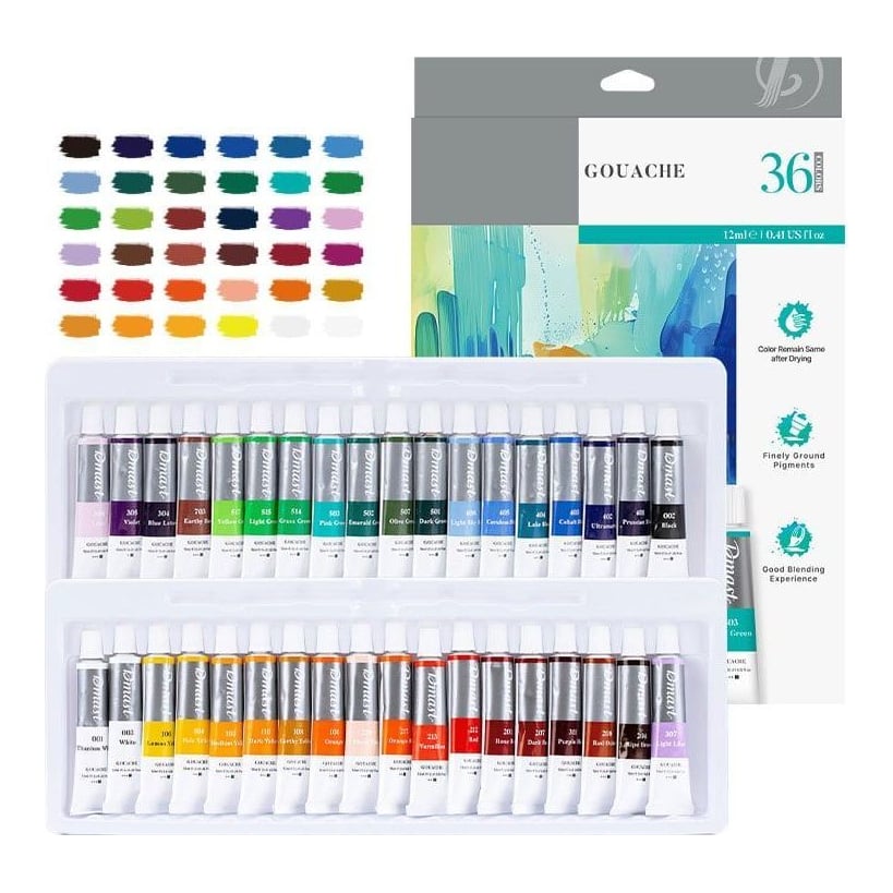 Guase 36 Culori 12 Ml Dmast By Pebeo