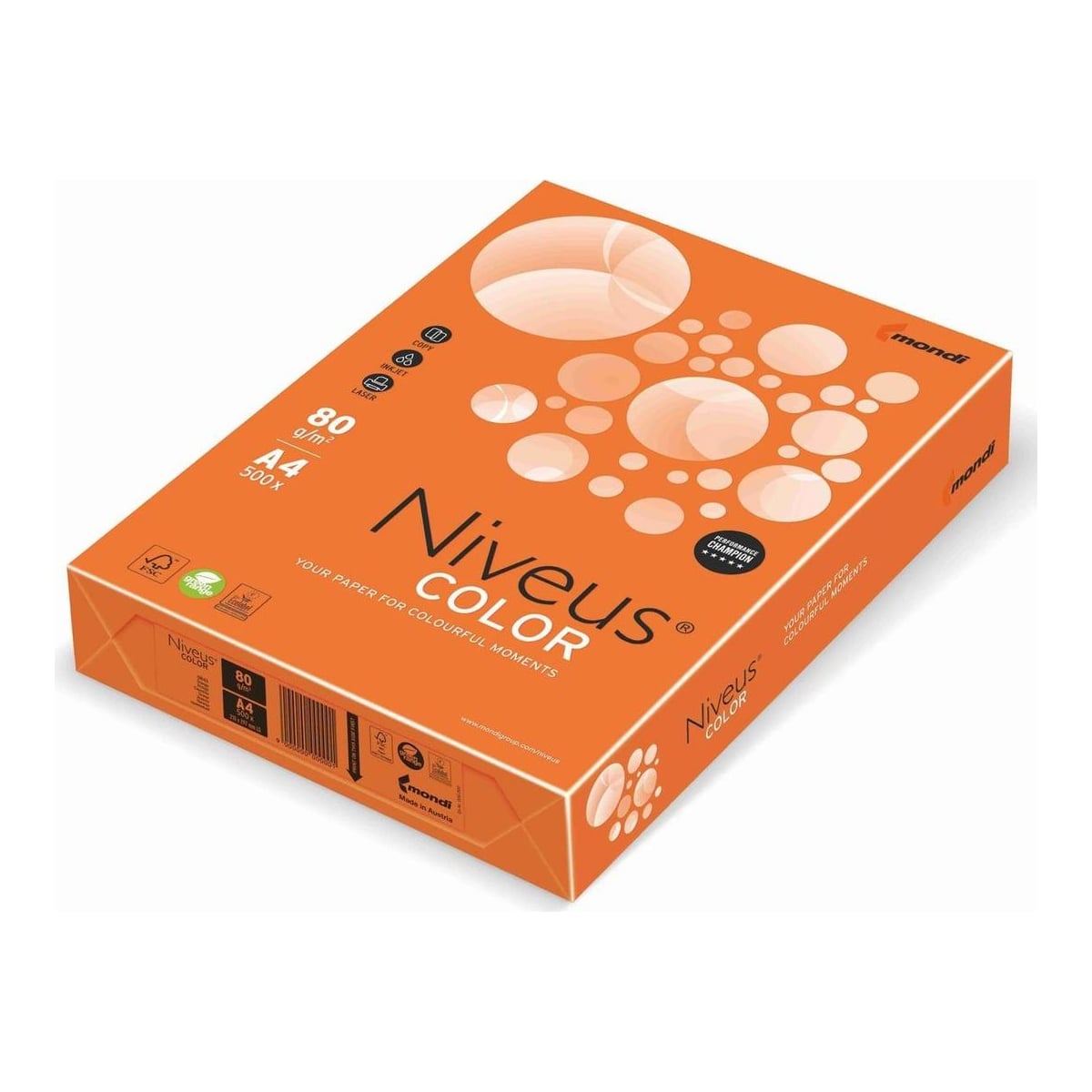 Hartie Copiator A4 Portocaliu Intens 80G 500/Top OR43 Niveus