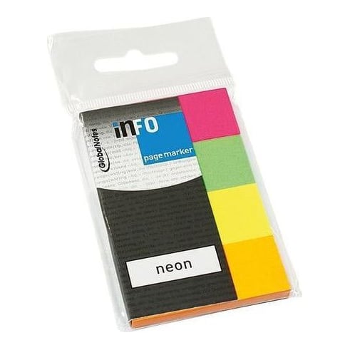 Global Notes Index Adeziv Hartie 4*20*50MM 40 File 4 Culori Neon Info Notes
