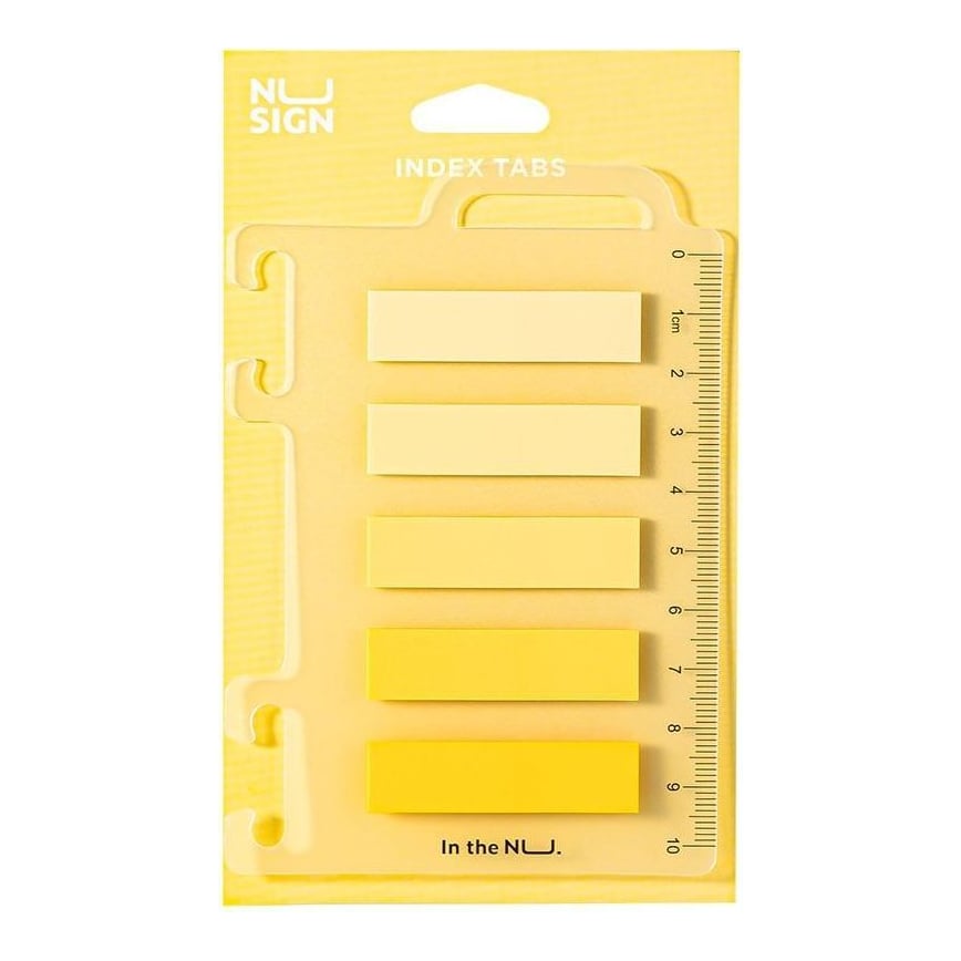 Index Adeziv Plastic 12*44MM 5 Culori Galben 20 File Rigla Nusign Deli