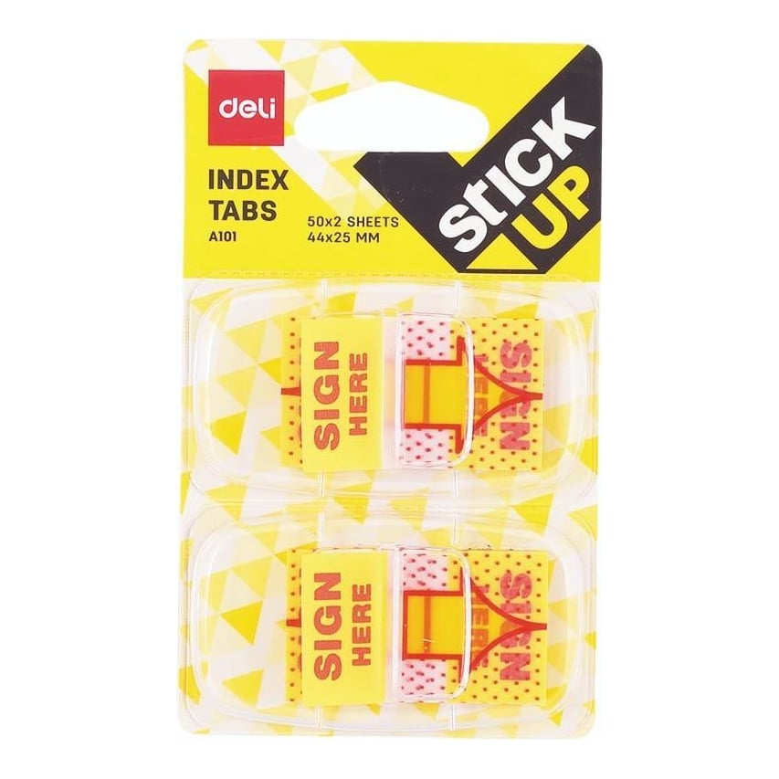 Index Adeziv Plastic 25*44MM "semneaza Aici" 2*50 File Deli