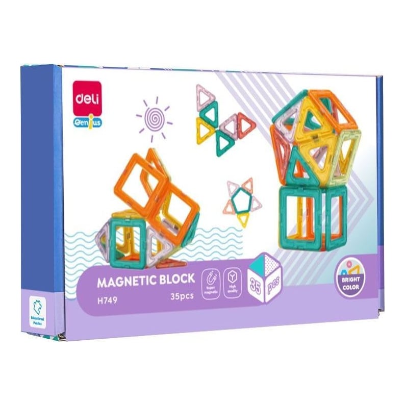 Joc Blocuri Magnetice 35 Piese Deli
