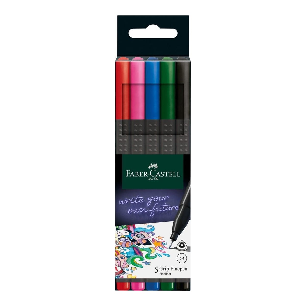 Liner 0.4MM Set 5 Buc Basic Grip Faber-castell