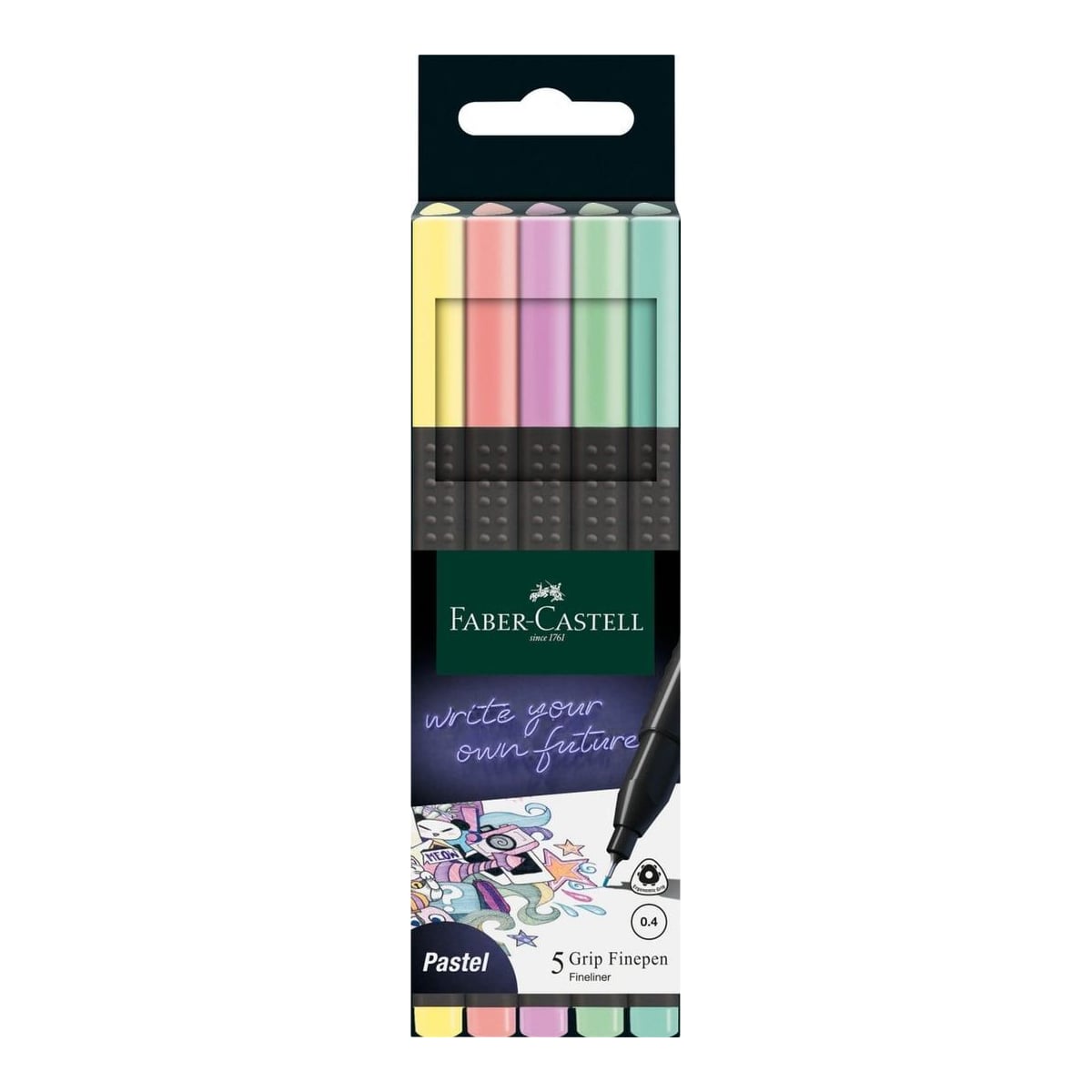 Liner 0.4MM Set 5 Buc Pastel Grip Faber-castell