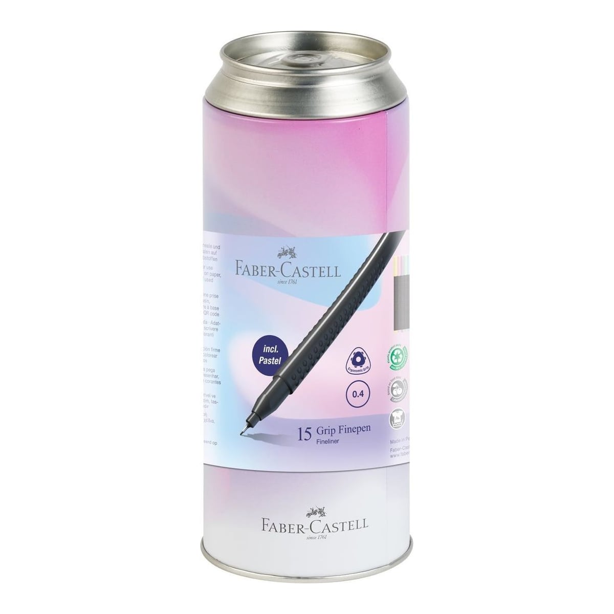 Liner 0.4 Mm Set 15 Bucati Promo Cutie Metal Faber-castell