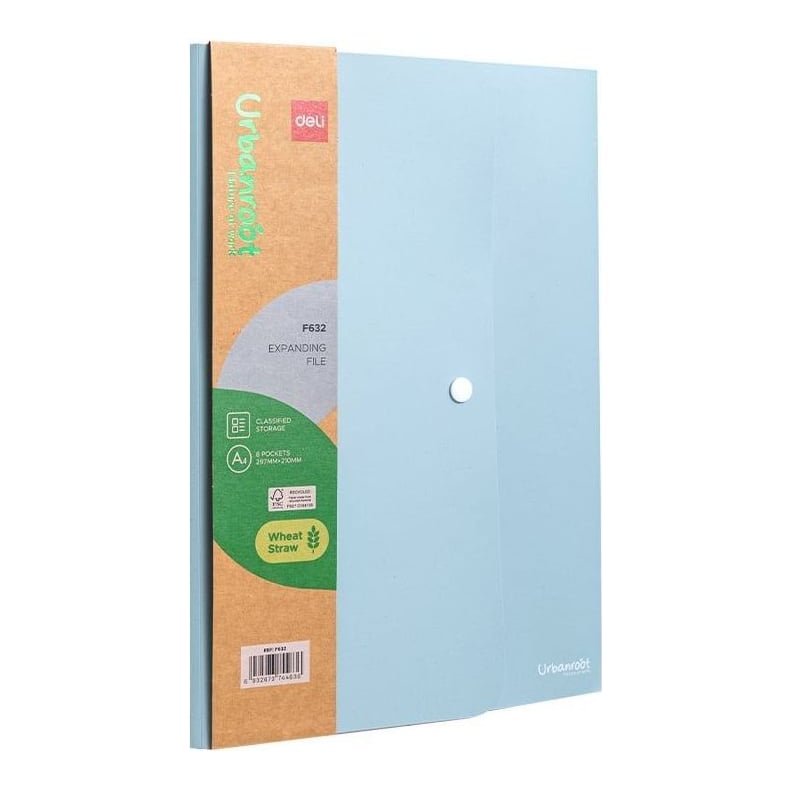 Mapa Material Eco Din Fibre De Grau Cu 7 Separatoare Si Buton Culori Asortate Deli