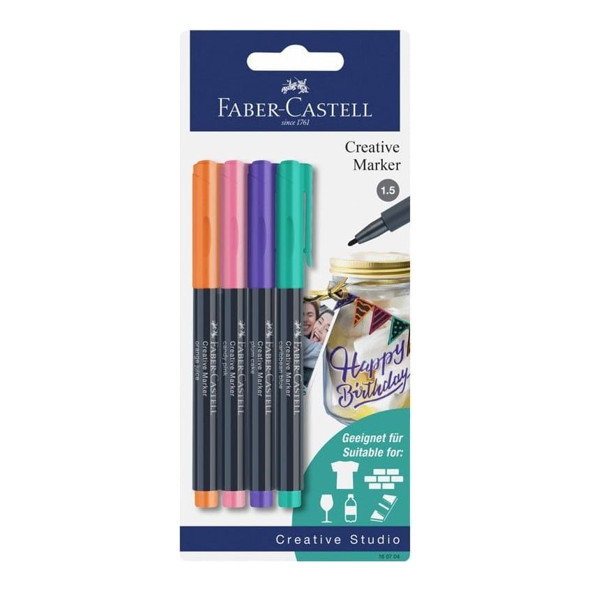 Marker Creativ Set 4 Culori Faber-castell