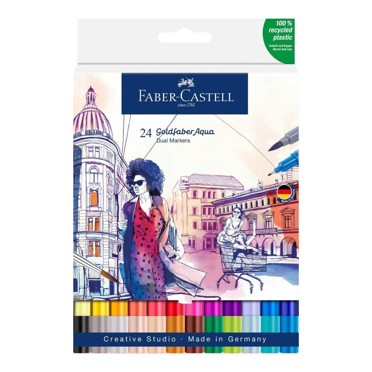 Marker Solubil 2 Capete Set 24 Buc Candy Shop Goldfaber Faber-castell