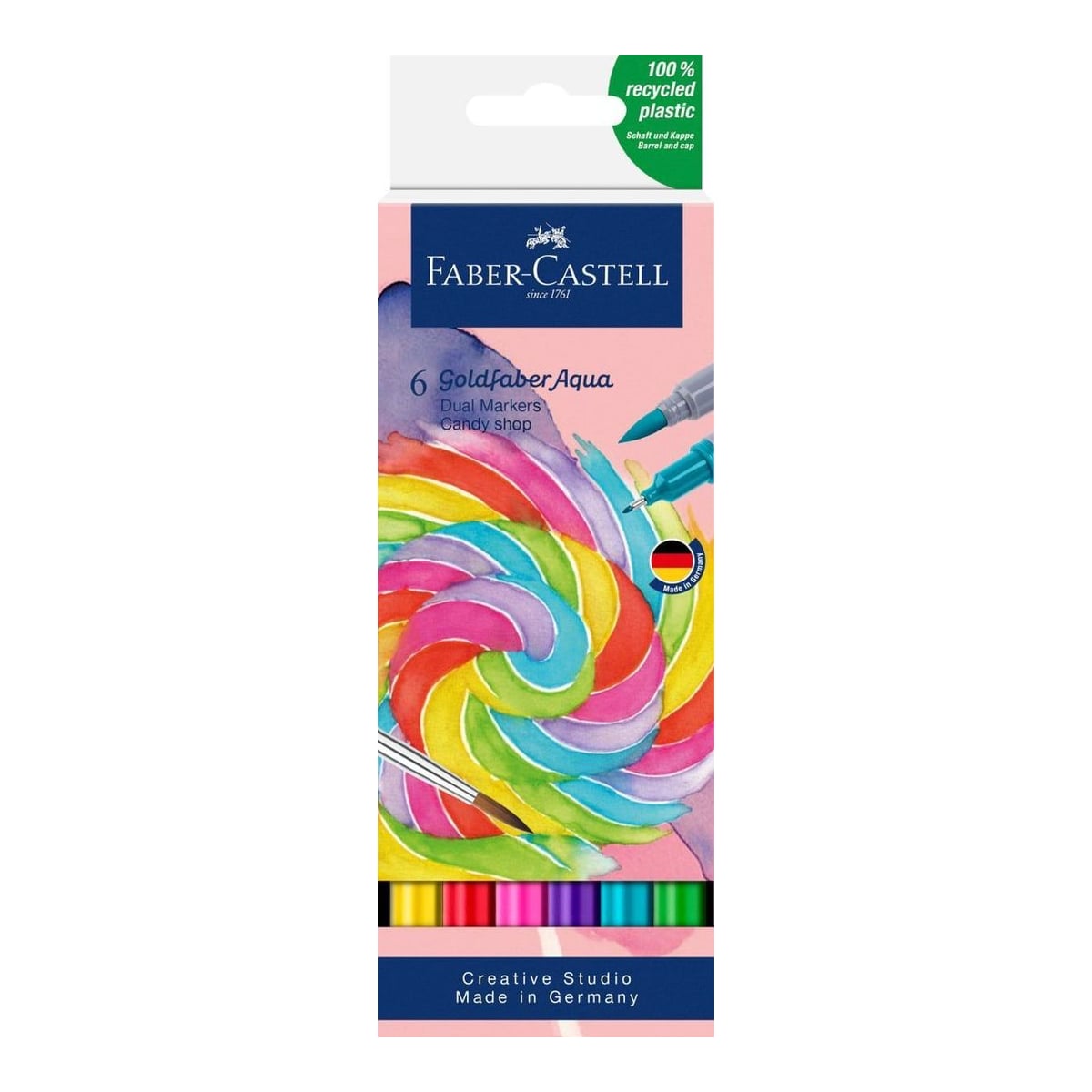 Marker Solubil 2 Capete Set 6 Buc Candy Shop Goldfaber Faber-castell