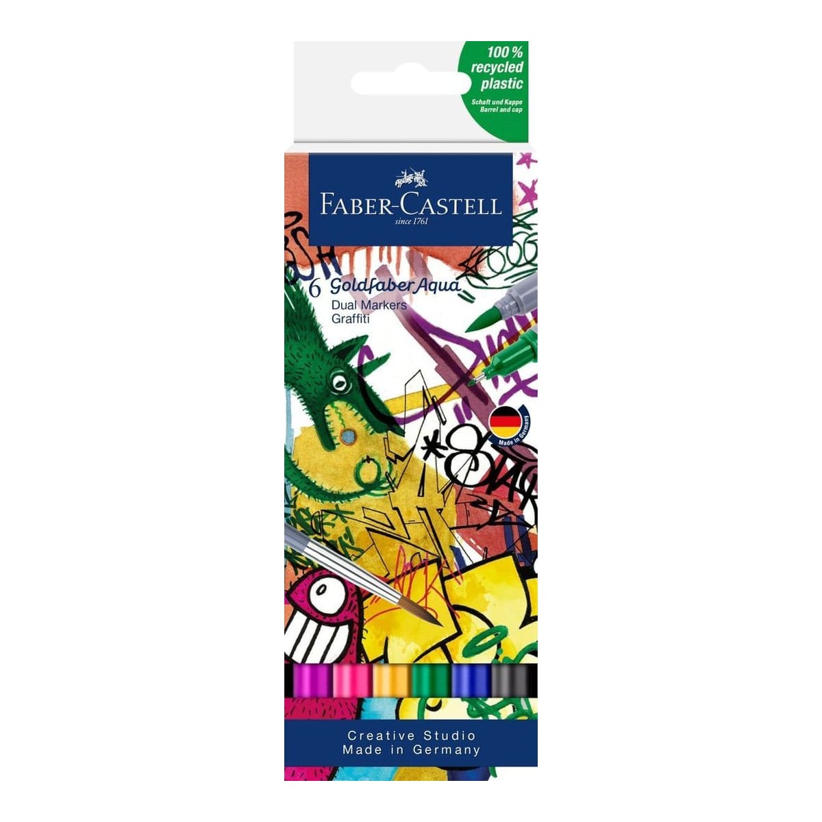 Marker Solubil 2 Capete Set 6 Buc Graffiti Goldfaber Faber-castell