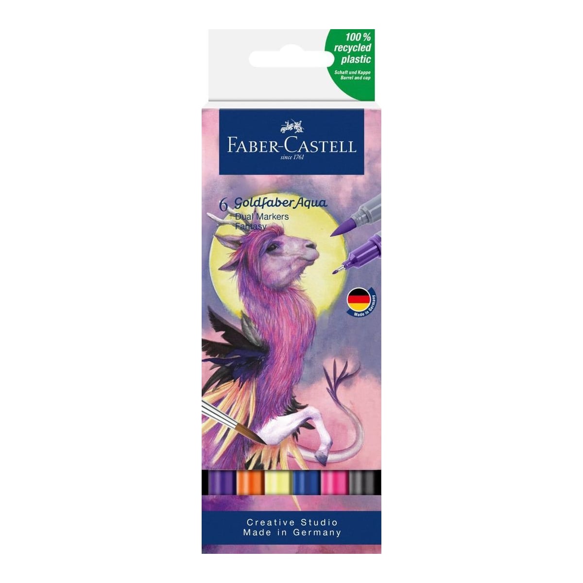 Marker Solubil 2 Capete Set 6 Buc Fantasy Goldfaber Faber-castell