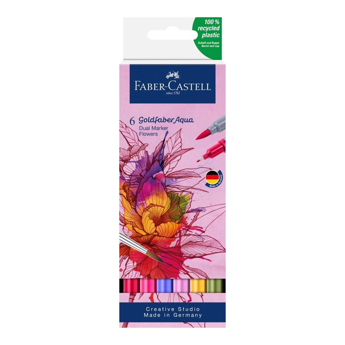 Marker Solubil 2 Capete Set 6 Buc Flori Goldfaber Faber-castell