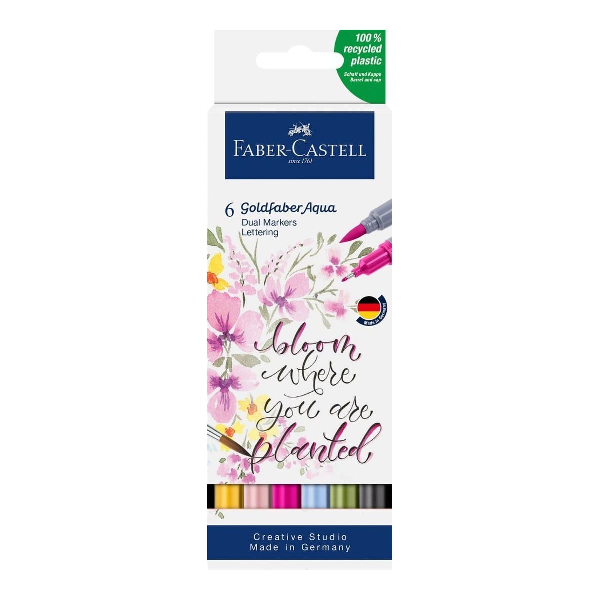 Marker Solubil 2 Capete Set 6 Buc Lettering Goldfaber Faber-castell