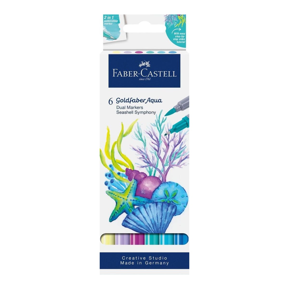 Marker Solubil 2 Capete Set 6 Bucati Tropical Collection Scoici Goldfaber Faber-castell