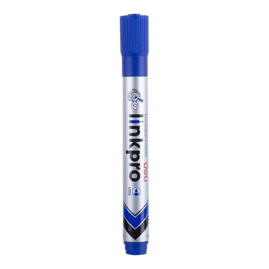Marker Permanent Albastru Varf Rotund 2MM Reincarcabil Deli