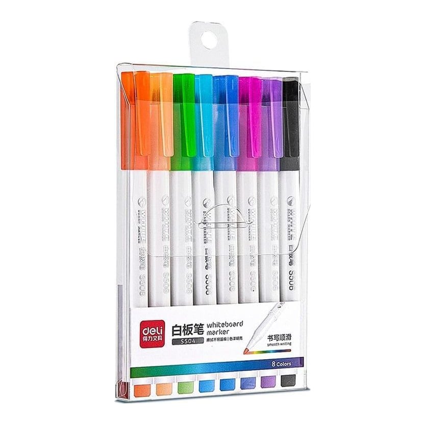 Marker Whiteboard Slim Set 8 Bucati Deli
