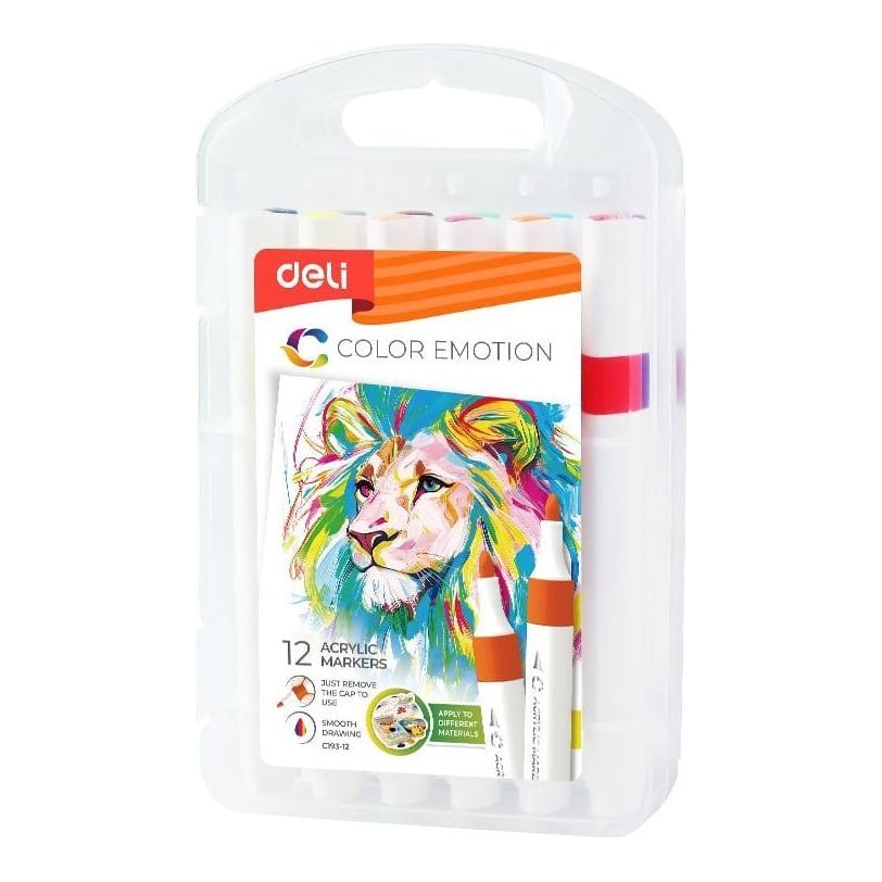 Markere Acrilice Set 12 Culori Color Emotion Deli