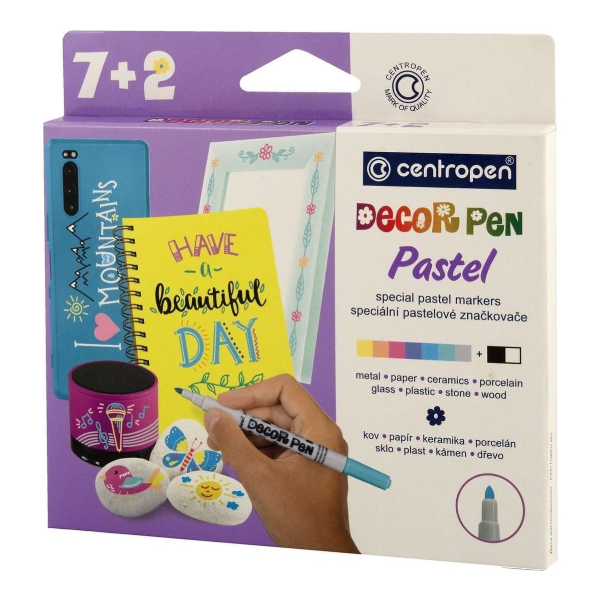 Markere Permanente Pt Decor. Slim 7+2 Cul. Pastel 2738 Centropen