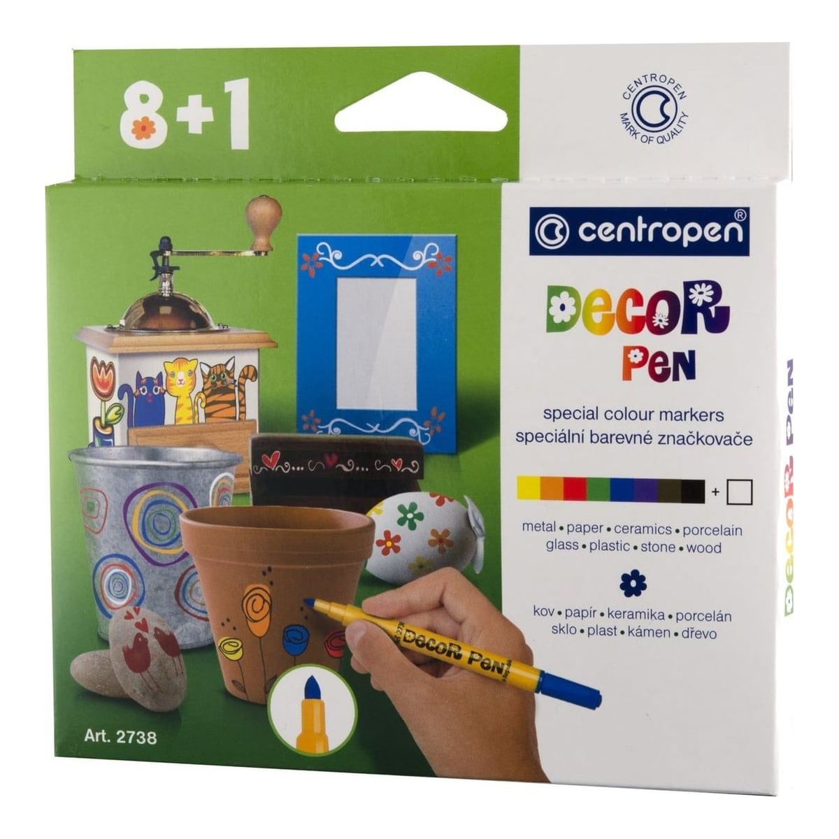 Markere Permanente Pt Decor. Slim 8+1 Culori 2738 Centropen
