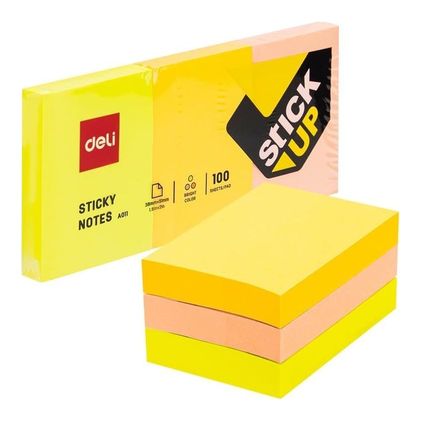 Notes Adeziv 3*38*51MM 3 Culori 100 File Deli