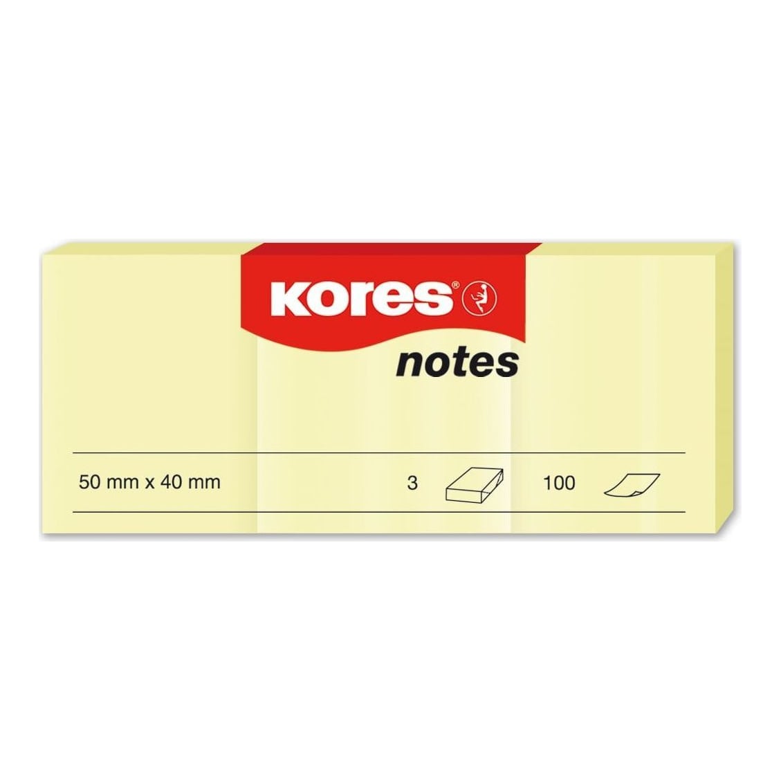 Notes Adeziv 40*50MM Galben Pal 3*100 File Kores