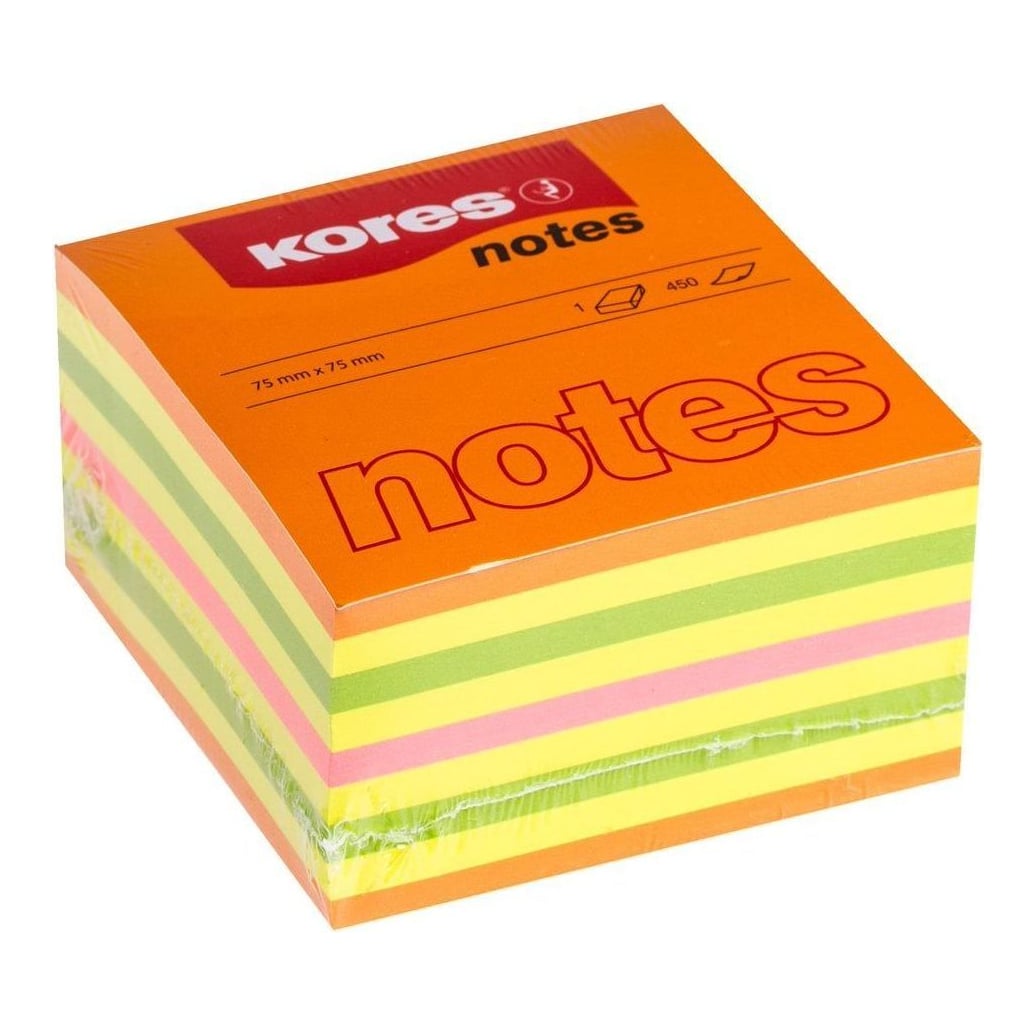 Notes Adeziv 75*75MM Neon Mixt Summer 450 File Kores