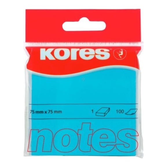 Notes Adeziv 75*75MM Albastru Neon 100 File Kores