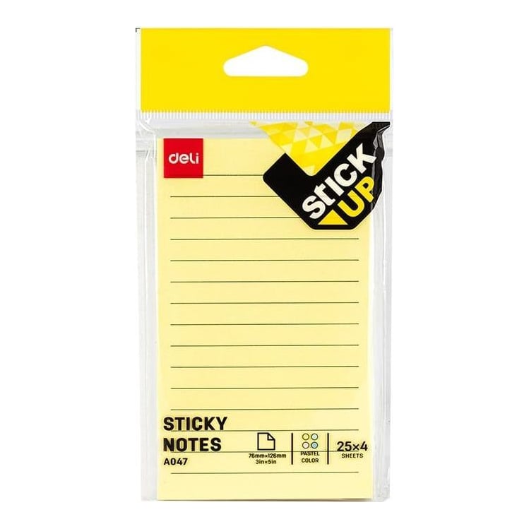 Notes Adeziv 76 X 126 Mm 4 X 25 File R-v-g-a Liniat Deli