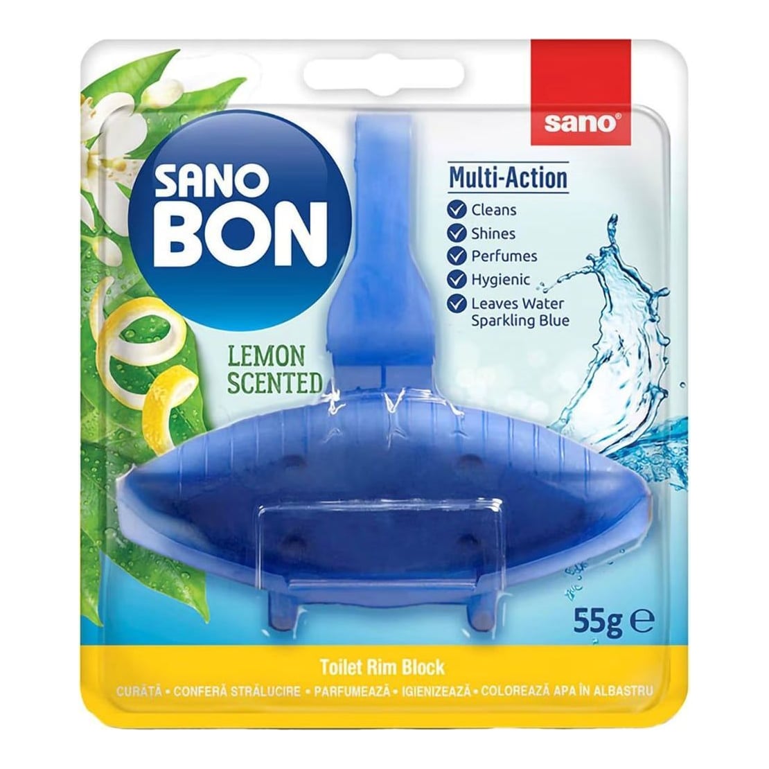 Odorizant Toaleta Cu Suport Lamaie 5IN1 55G Sano Bon