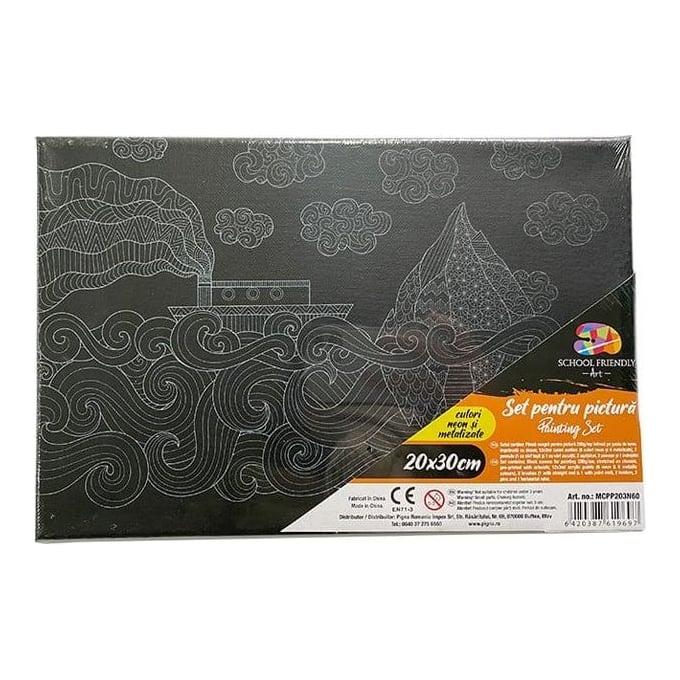 Panza Predesenata Pe Sasiu Neagra 20 X 30 Cm Mare Sf Art Pigna