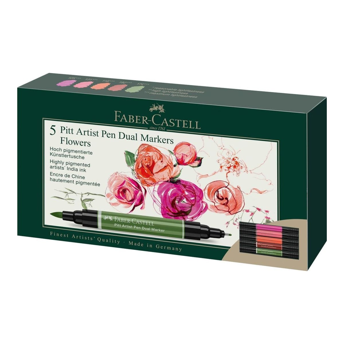 Pitt Artist Pen Dual Marker Set 5 Buc Flowers Faber-castell