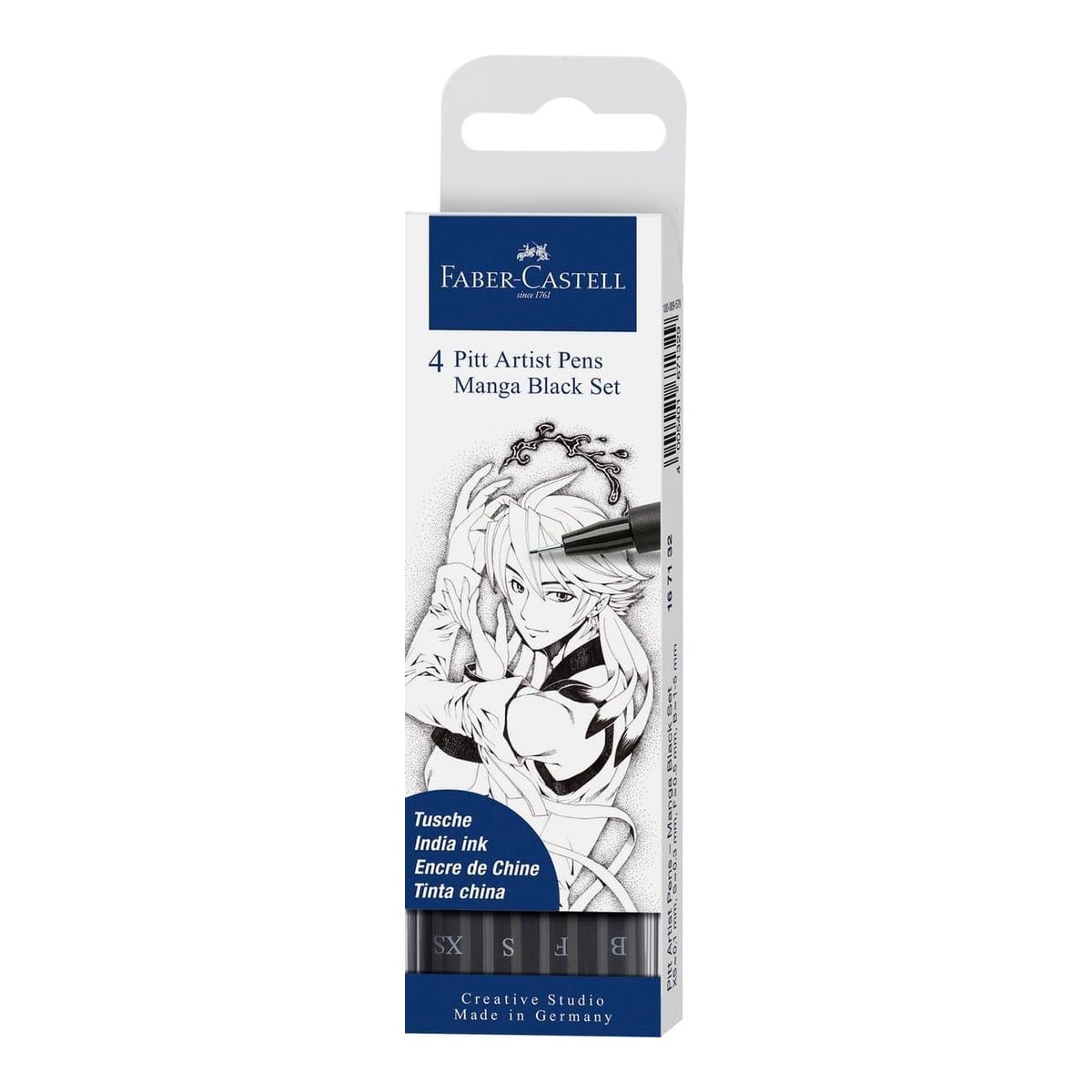 Pitt Artist Pen Manga Set 4 Negru Faber-castell