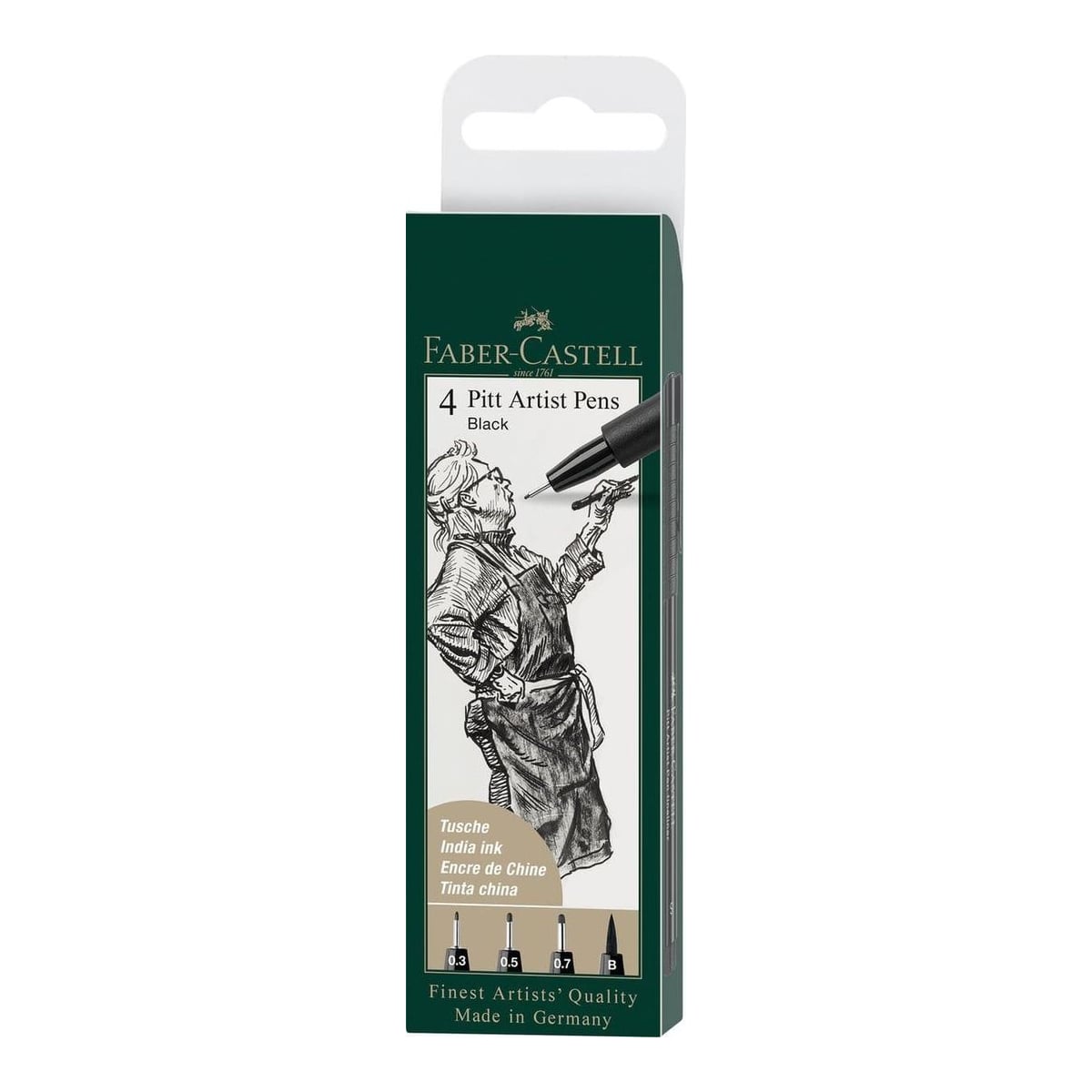 Pitt Artist Pen Set 4 Buc Negru Faber-castell