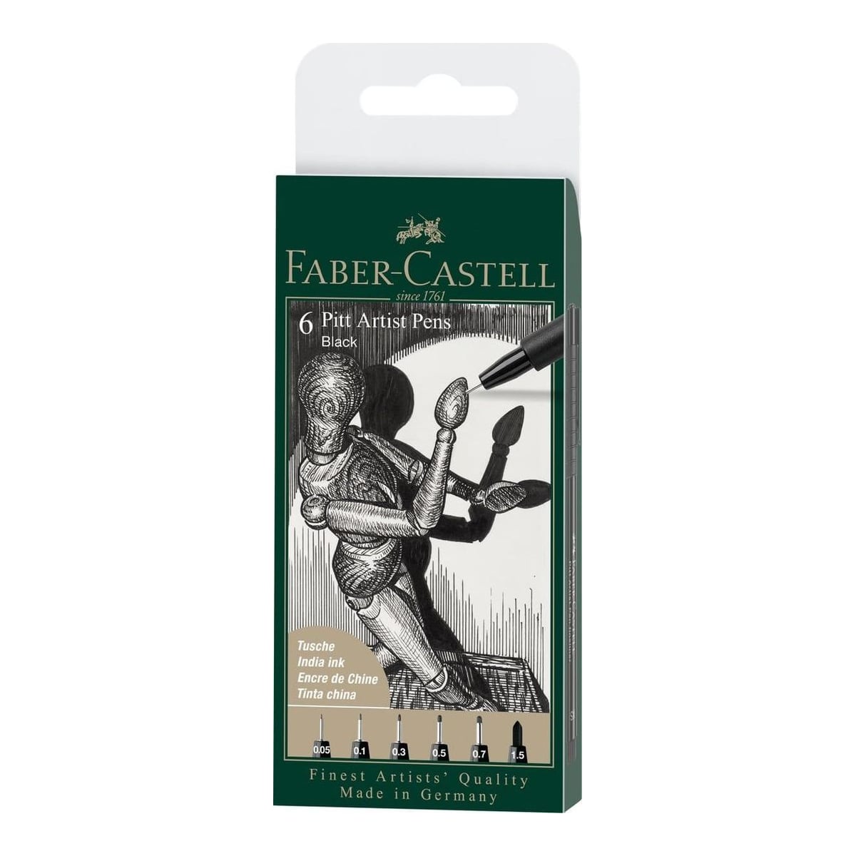 Pitt Artist Pen Set 6 Buc 0.05, 0.1, 0.3, 0.5, 0.7, 0.15 Faber-castell