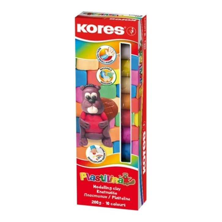 Plastilina 10 Culori 200G Kores