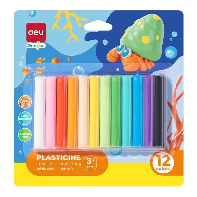 Plastilina 12 Culori 160G Deli