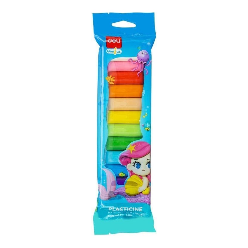 Plastilina 12 Culori 200G Polybag Deli