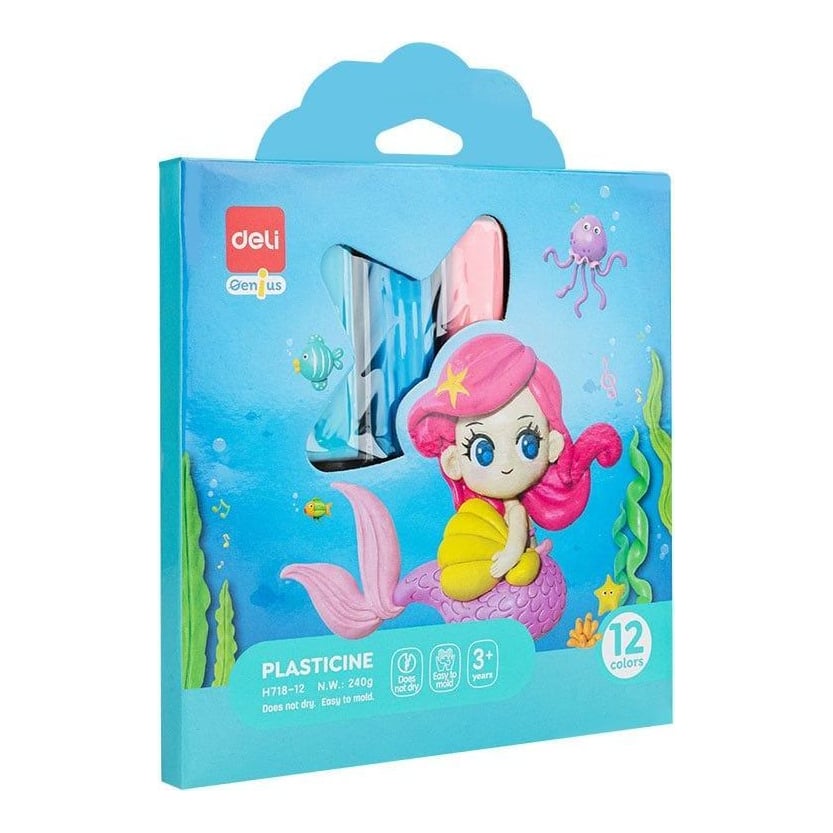 Plastilina 12 Culori 240G Cutie Carton Deli
