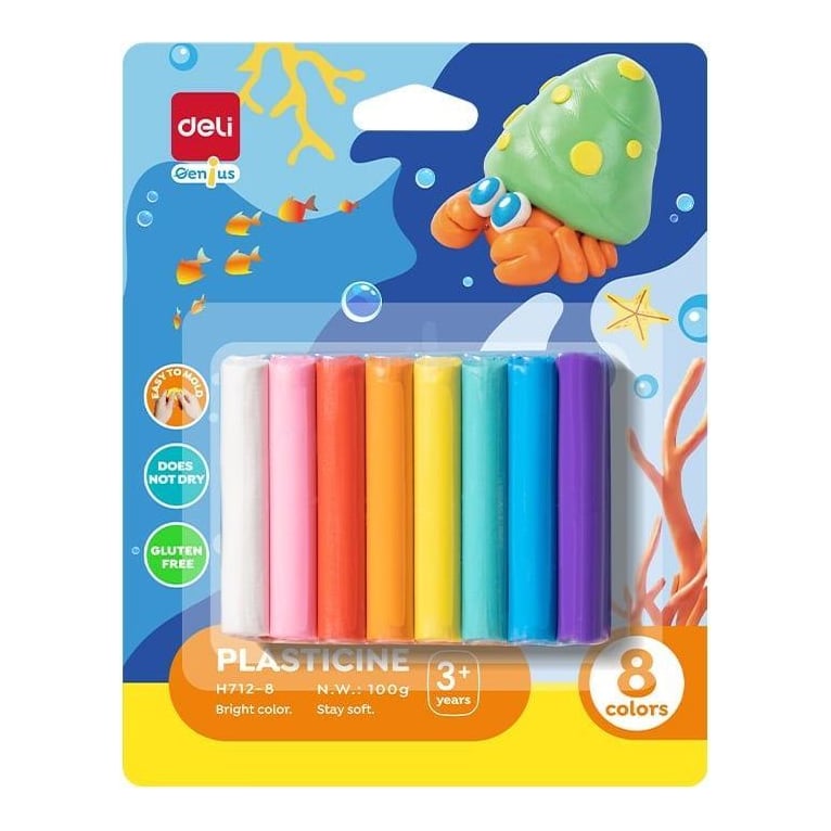Plastilina 8 Culori 100G Deli