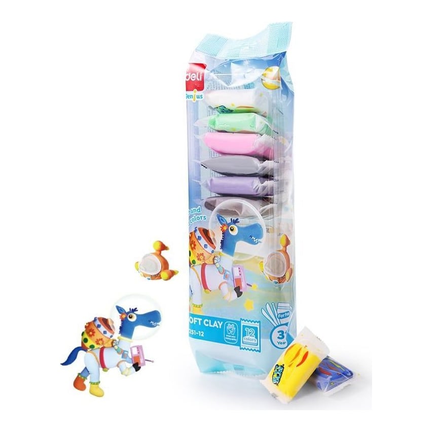 Plastilina Soft Clay 12 Culori 72G Deli