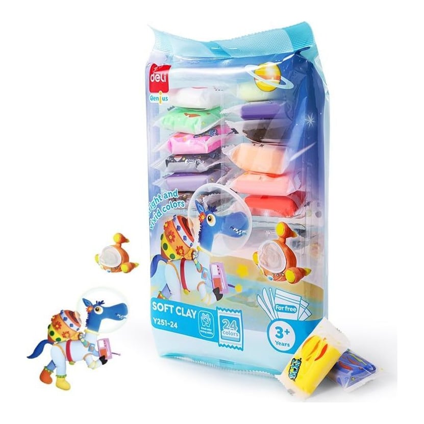 Plastilina Soft Clay 24 Culori 144G Deli